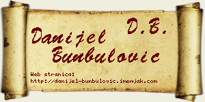 Danijel Bunbulović vizit kartica